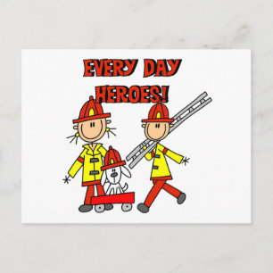 Postal Camisetas y regalos de héroes bomberos