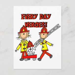 Postal Camisetas y regalos de héroes bomberos