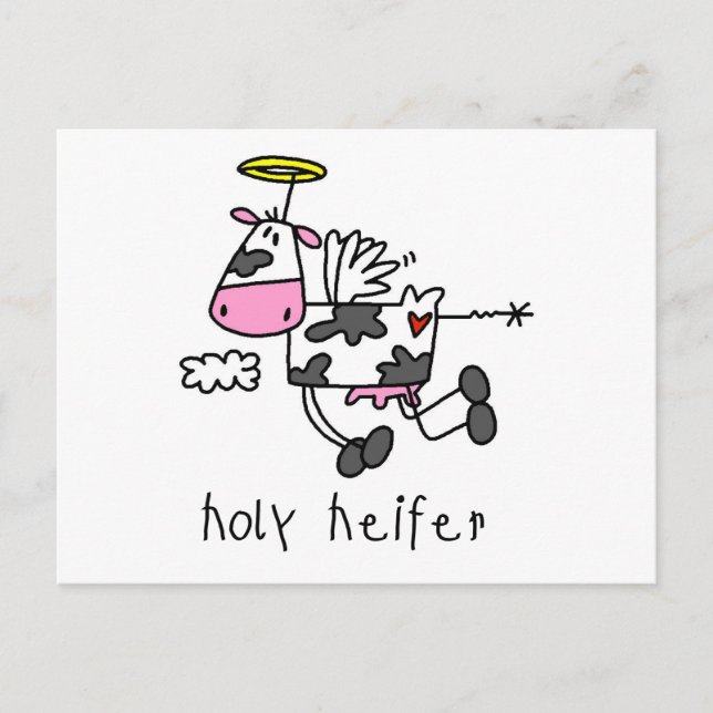 Postal Camisetas y regalos de Holy Heifer (Anverso)