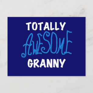 Postal Camisetas y regalos de la abuela azul totalmente a