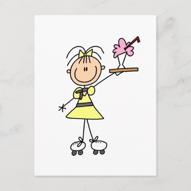 Postal Camisetas y regalos de la Camarera de los 50 (Anverso)