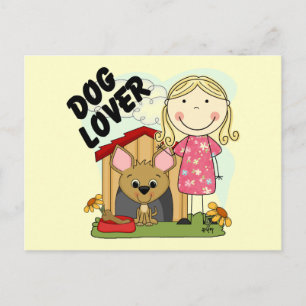 Postal Camisetas y regalos de la Chica Dog Lover Blond