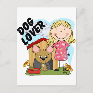 Postal Camisetas y regalos de la Chica Dog Lover Blond