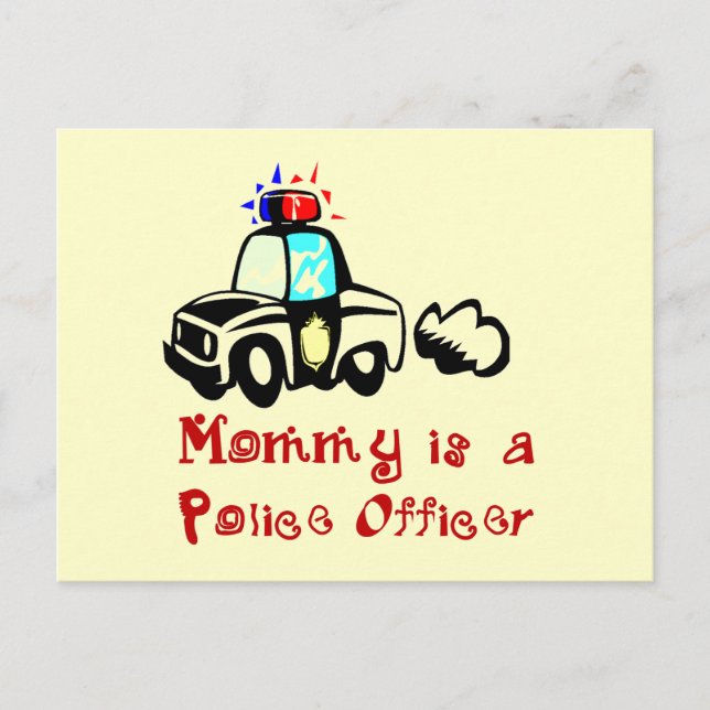 Postal Camisetas y regalos de la policía de mamá (Anverso)