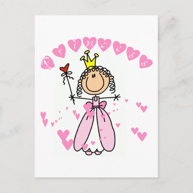 Postal Camisetas y regalos de la princesa del corazón (Anverso)