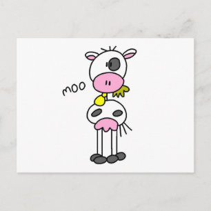 Postal Camisetas y regalos de la vaca dice muu