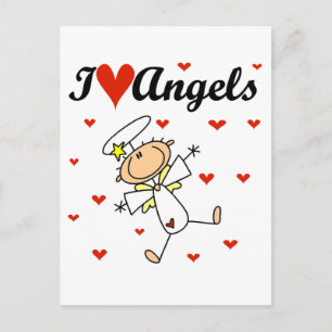 Postal Camisetas y regalos de Me encantan los ángeles