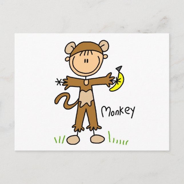 Postal Camisetas y regalos de Monkey Dress Up (Anverso)