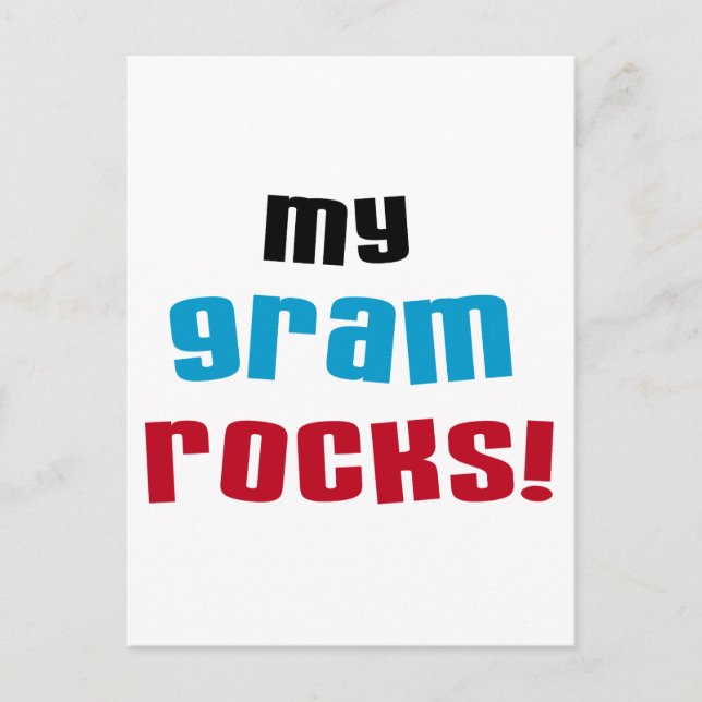 Postal Camisetas y regalos de My Gram Rocks (Anverso)