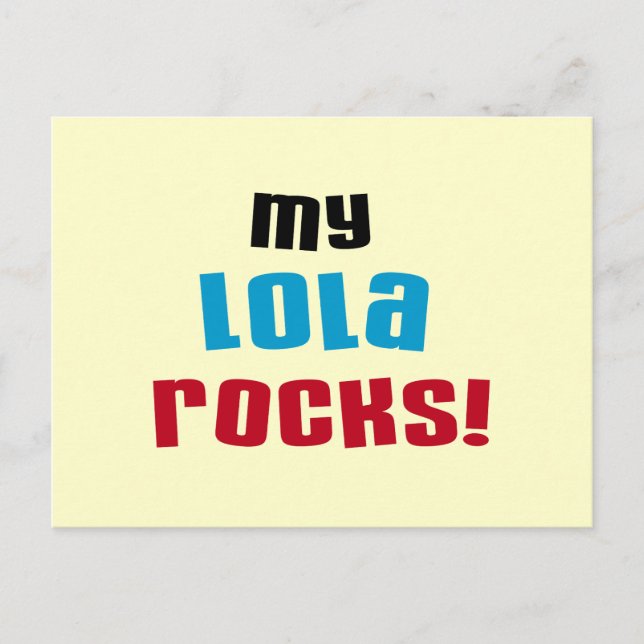 Postal Camisetas y regalos de My Lola Rocks (Anverso)