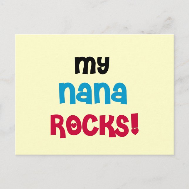 Postal Camisetas y regalos de My Nana Rocks (Anverso)