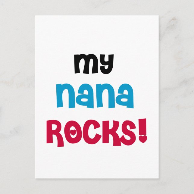 Postal Camisetas y regalos de My Nana Rocks (Anverso)