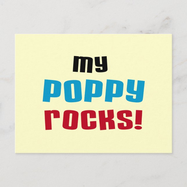 Postal Camisetas y regalos de My Poppy Rocks (Anverso)