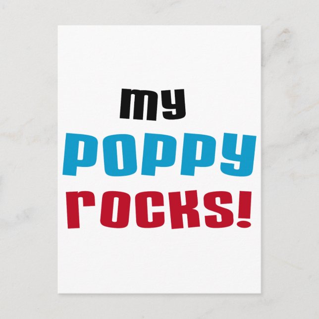 Postal Camisetas y regalos de My Poppy Rocks (Anverso)