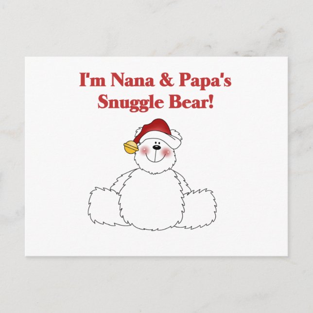 Postal Camisetas y regalos de Nana y Papa's Snuggle Bear (Anverso)
