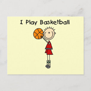 Postal Camisetas y regalos de niño que juega baloncesto