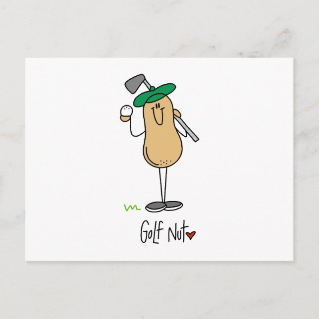 Postal Camisetas y regalos de nueces de golf (Anverso)