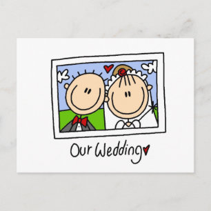 Postal Camisetas y regalos de nuestra Boda Novia y Groom