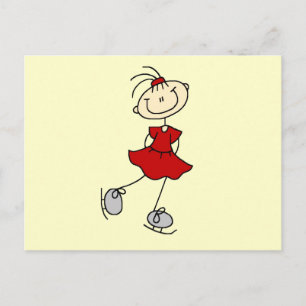 Postal Camisetas y regalos de patinadora artística con ve