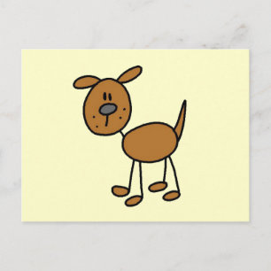 Postal Camisetas y regalos de perro figura de palo