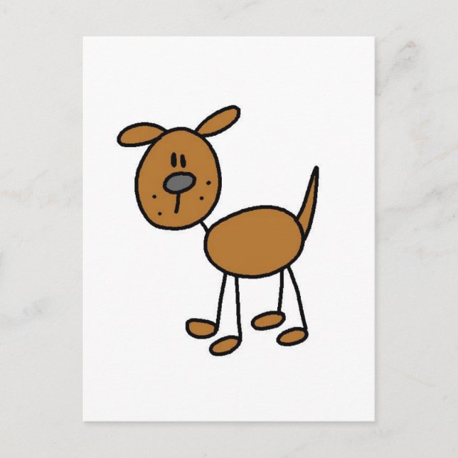 Postal Camisetas y regalos de perro marrón (Anverso)