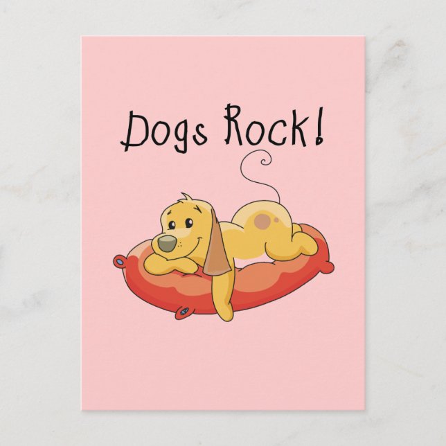 Postal Camisetas y regalos de rock para perros (Anverso)