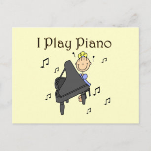 Postal Camisetas y regalos de Toco el piano