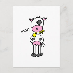 Postal Camisetas y regalos de vaca dice muu