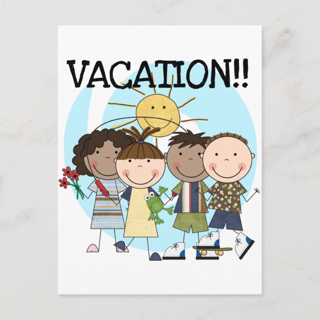 Postal Camisetas y regalos de VACACIONES (Anverso)