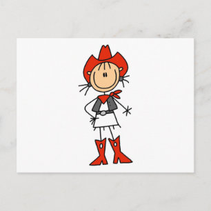 Postal Camisetas y regalos de vaquera de sombrero rojo