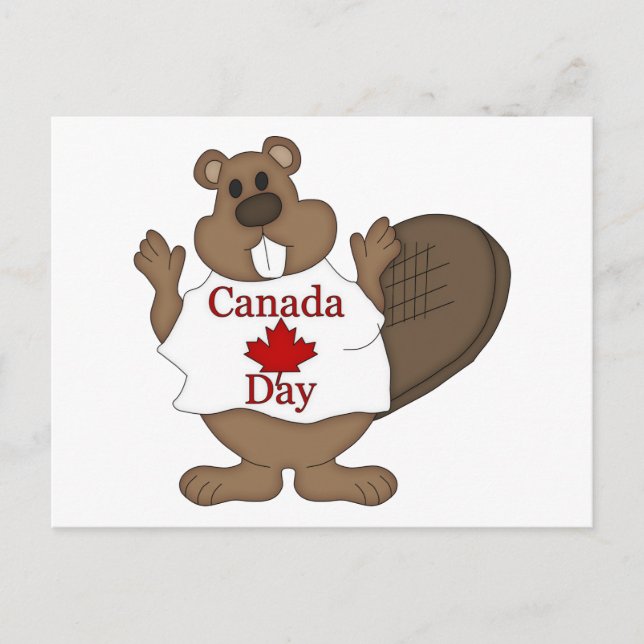 Postal Camisetas y regalos del castor del Día de Canadá (Anverso)