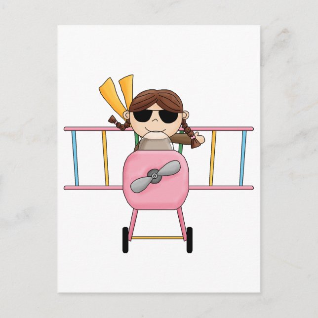 Postal Camisetas y regalos del chica Pilot (Anverso)