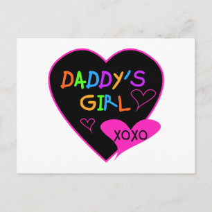 Postal Camisetas y regalos del Chica T de Heart Daddy