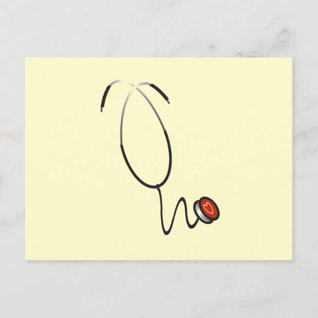 Postal Camisetas y regalos del estetoscopio (Anverso)