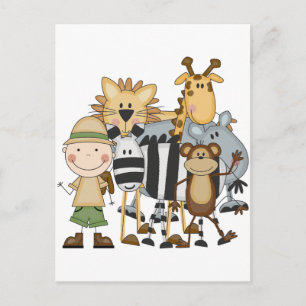 Postal Camisetas y regalos del muchacho del safari