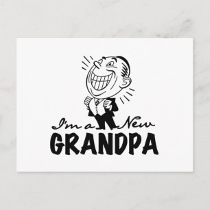 Postal Camisetas y regalos del nuevo abuelo sonriendo
