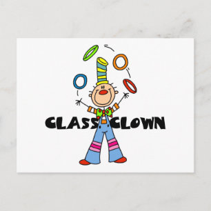 Postal Camisetas y regalos del payaso de la clase