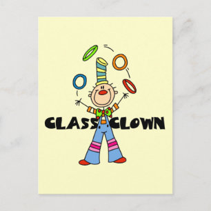 Postal Camisetas y regalos del payaso de la clase