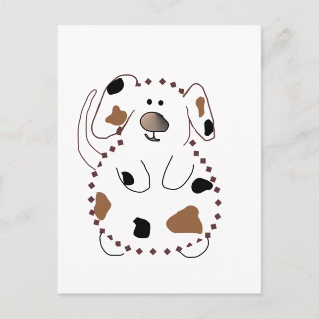 Postal Camisetas y regalos del perro del dibujo animado (Anverso)