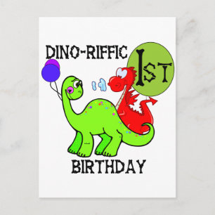 Postal Camisetas y regalos del primer cumpleaños de Dinos