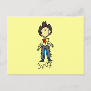 Postal Camisetas y regalos del sheriff vaquero