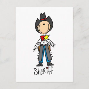 Postal Camisetas y regalos del sheriff vaquero