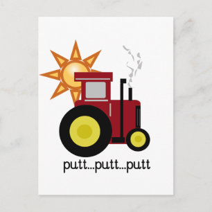 Postal Camisetas y regalos del Tractor de la Granja Roja