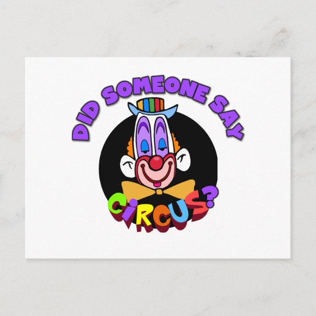 Postal Camisetas y regalos en circo (Anverso)