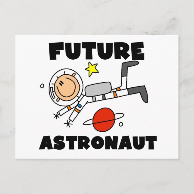 Postal Camisetas y regalos futuros astronautas (Anverso)