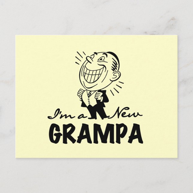 Postal Camisetas y regalos nuevos Grampa sonrientes (Anverso)