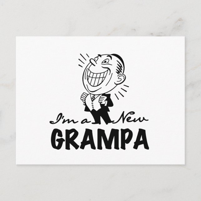 Postal Camisetas y regalos nuevos Grampa sonrientes (Anverso)