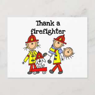 Postal Camisetas y regalos para agradecer a un bombero