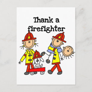 Postal Camisetas y regalos para agradecer a un bombero