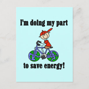 Postal Camisetas y regalos para ahorrar energía y protege